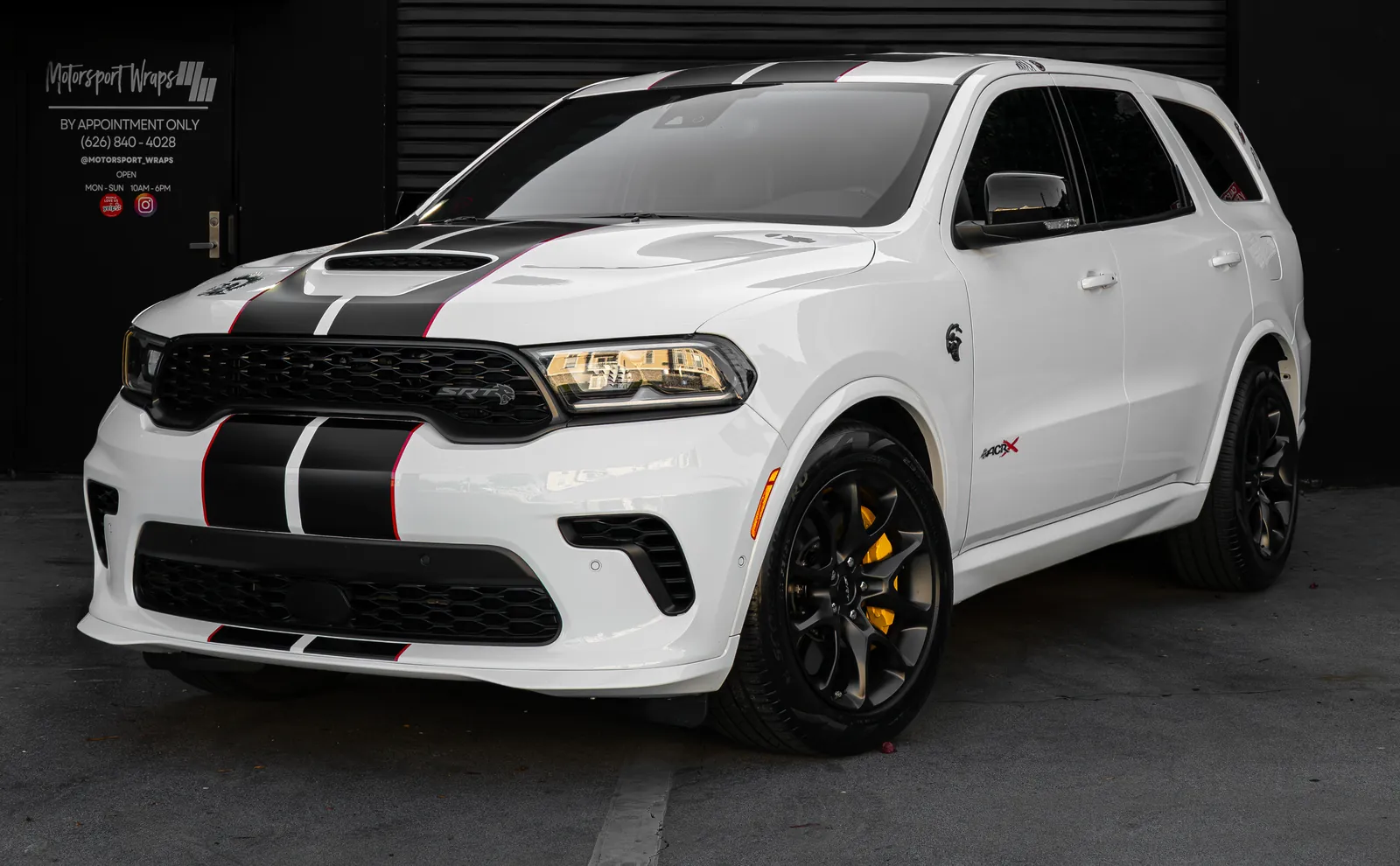 White Dodge Durango SRT with full body paint protection film