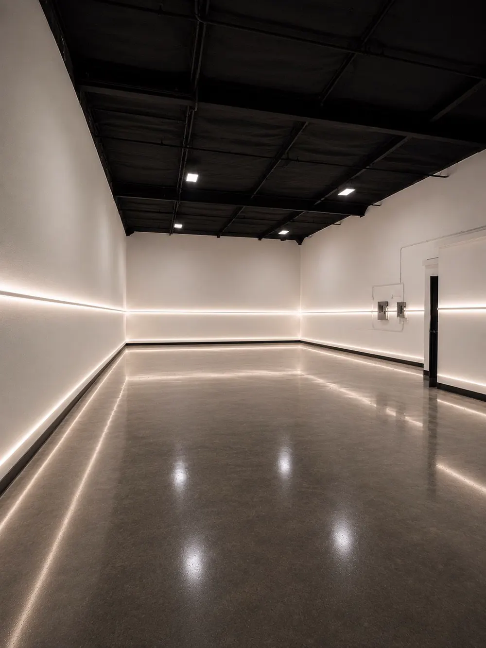 Motorsport Wraps install bay with LED perimeter lighting